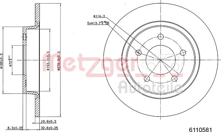 Metzger 6110581 - Discofreno autozon.pro