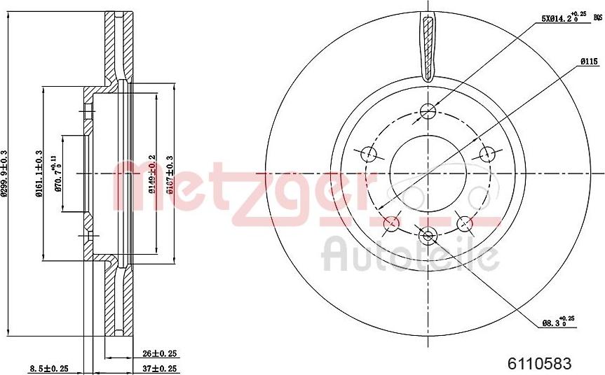 Metzger 6110583 - Discofreno autozon.pro