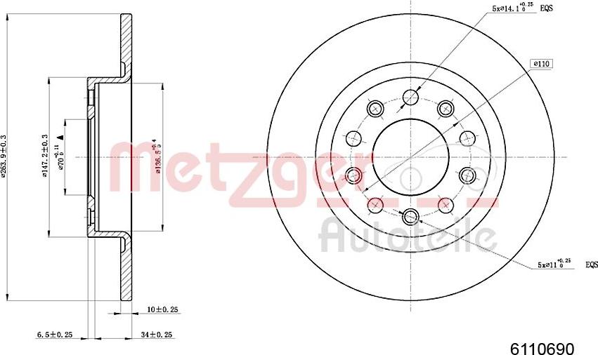 Metzger 6110690 - Discofreno autozon.pro