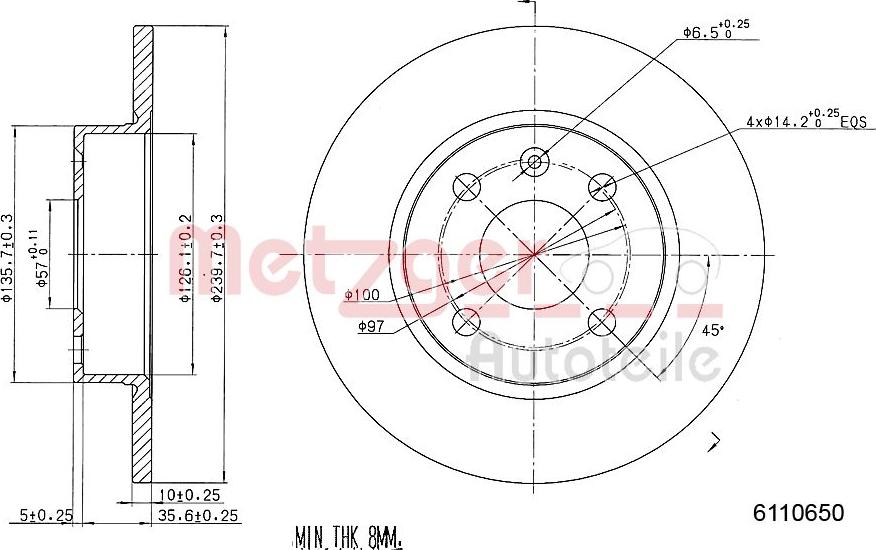 Metzger 6110650 - Discofreno autozon.pro