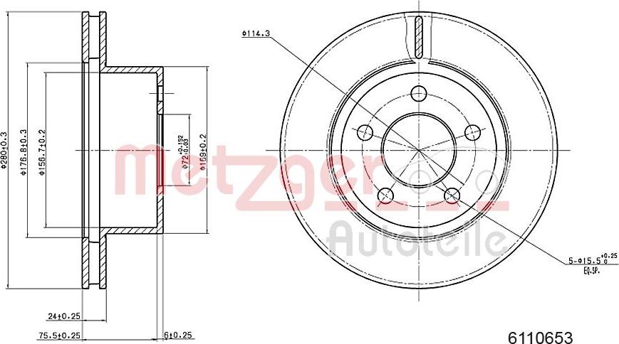 Metzger 6110653 - Discofreno autozon.pro