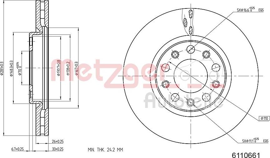 Metzger 6110661 - Discofreno autozon.pro