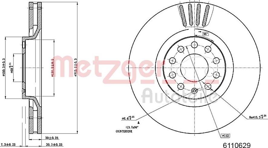 Metzger 6110629 - Discofreno autozon.pro