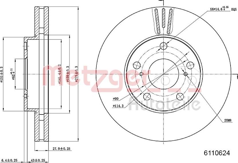 Metzger 6110624 - Discofreno autozon.pro