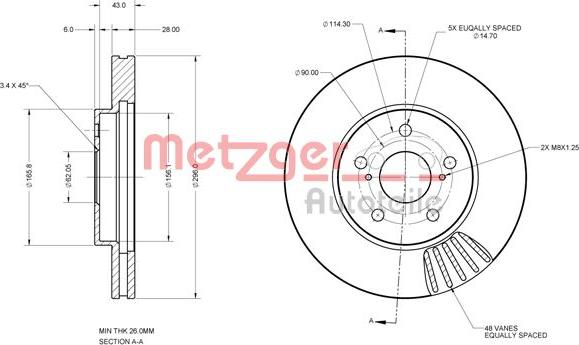 Metzger 6110623 - Discofreno autozon.pro