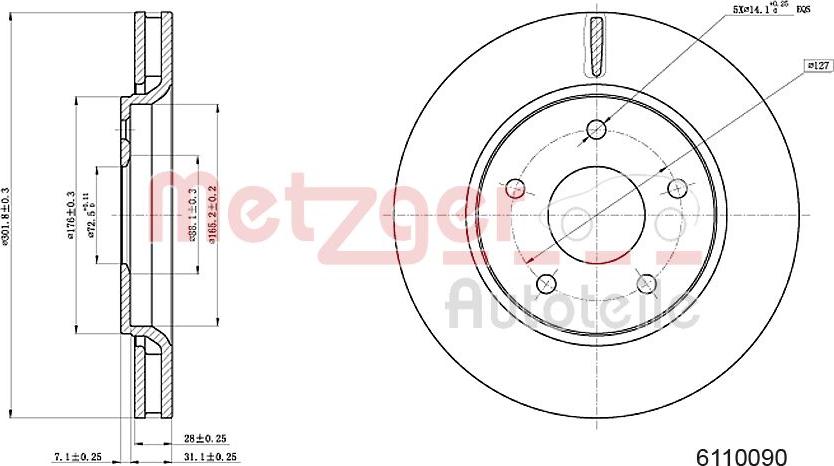 Metzger 6110090 - Discofreno autozon.pro