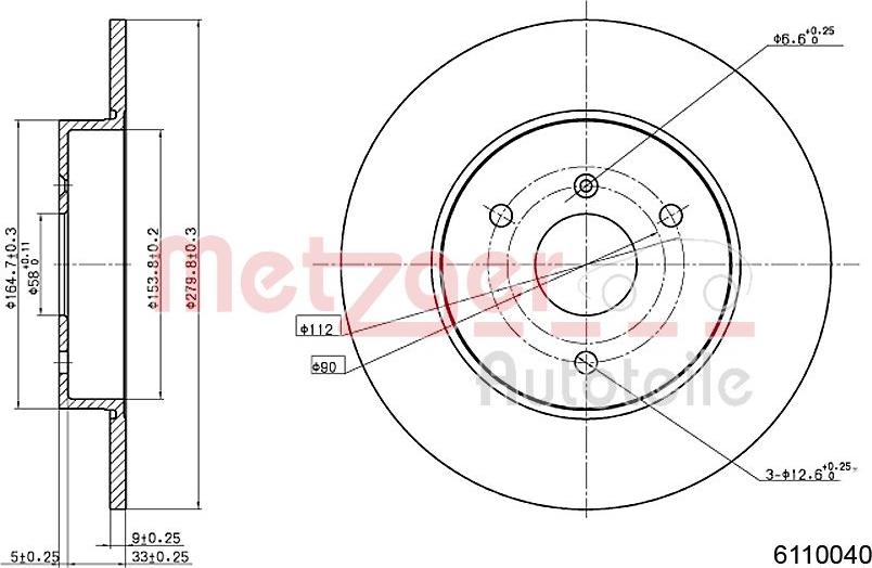 Metzger 6110040 - Discofreno autozon.pro