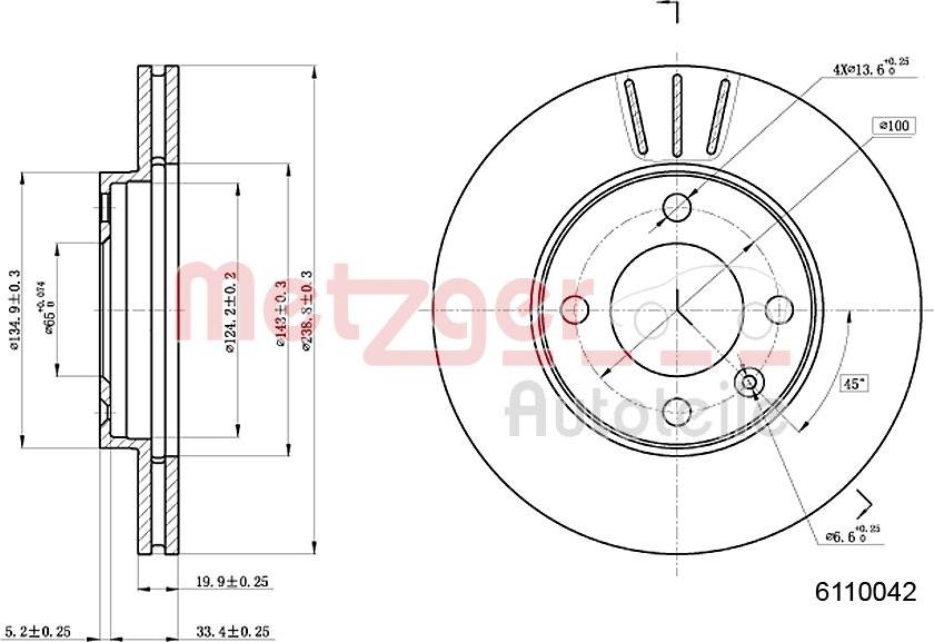 Metzger 6110042 - Discofreno autozon.pro