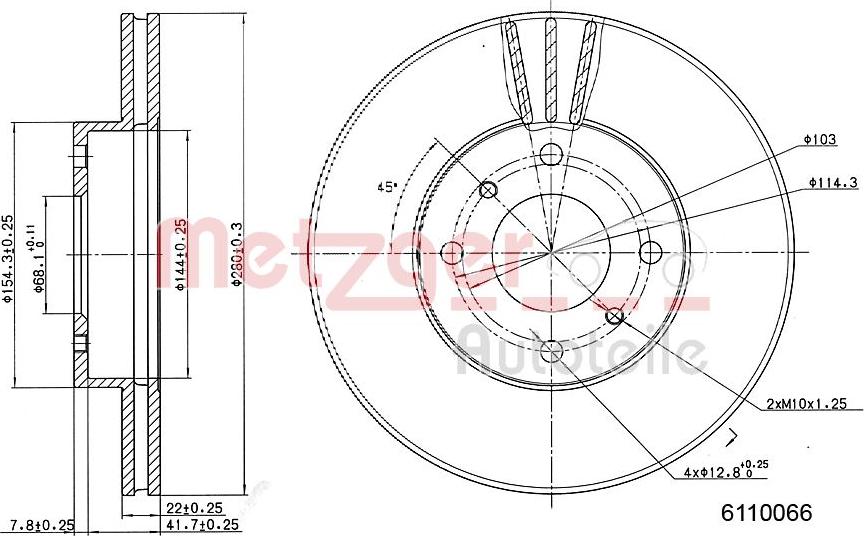 Metzger 6110066 - Discofreno autozon.pro