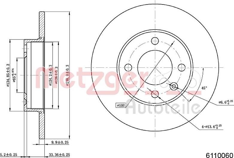 Metzger 6110060 - Discofreno autozon.pro