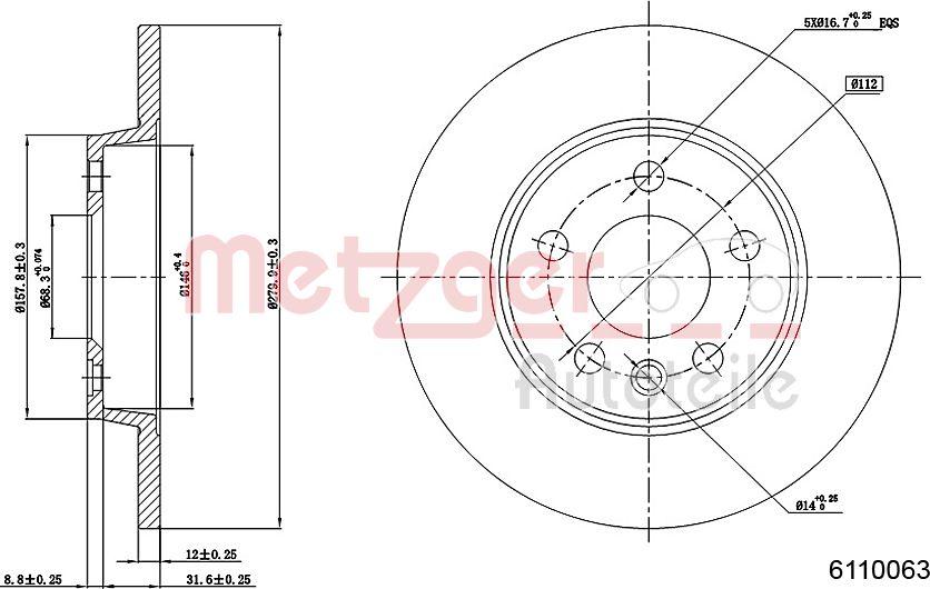 Metzger 6110063 - Discofreno autozon.pro