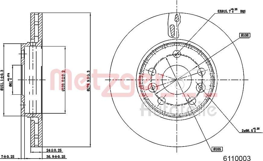 Metzger 6110003 - Discofreno autozon.pro