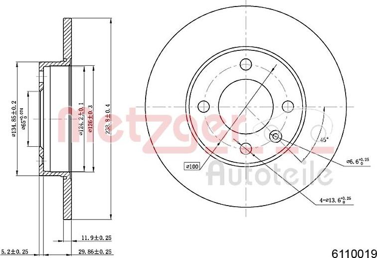 Metzger 6110019 - Discofreno autozon.pro