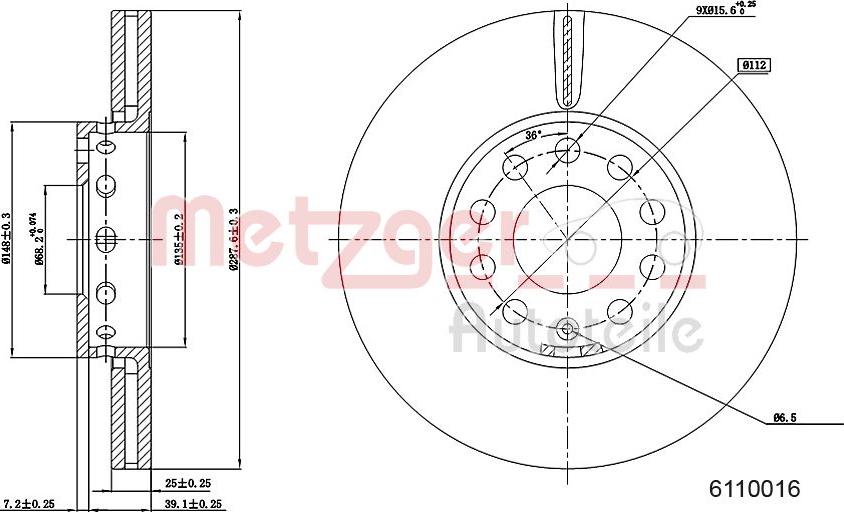 Metzger 6110016 - Discofreno autozon.pro