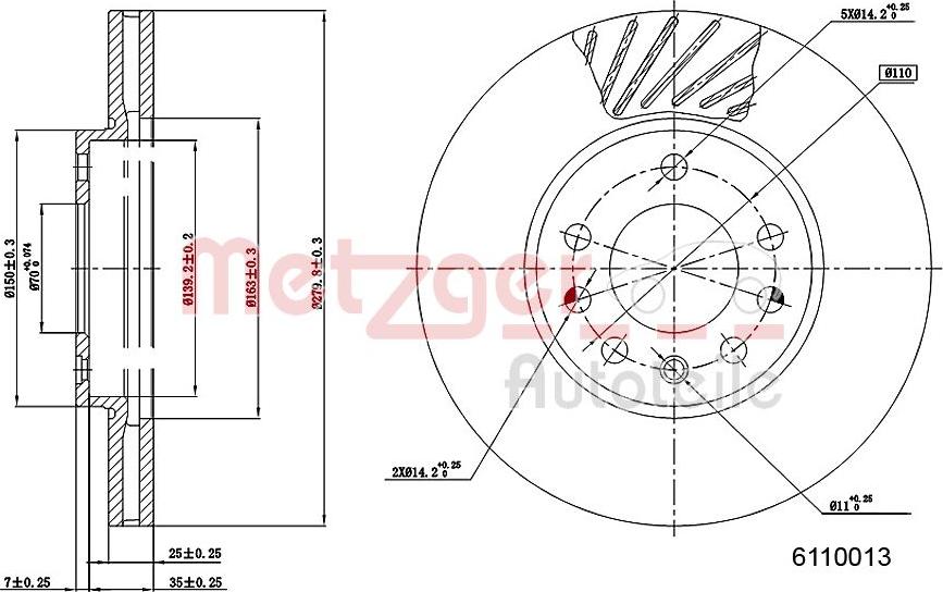 Metzger 6110013 - Discofreno autozon.pro