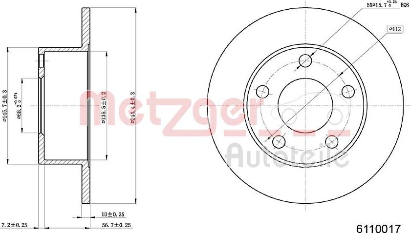 Metzger 6110017 - Discofreno autozon.pro