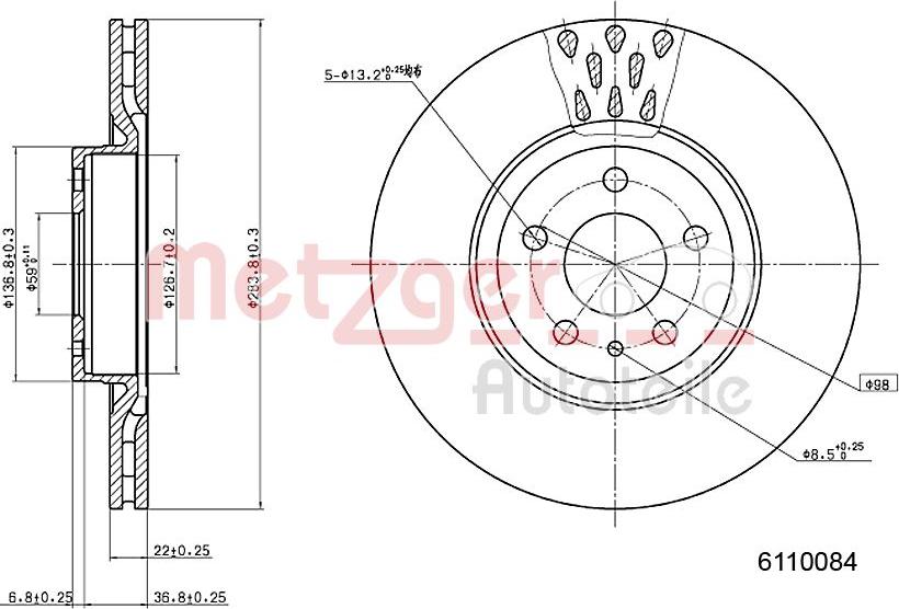 Metzger 6110084 - Discofreno autozon.pro