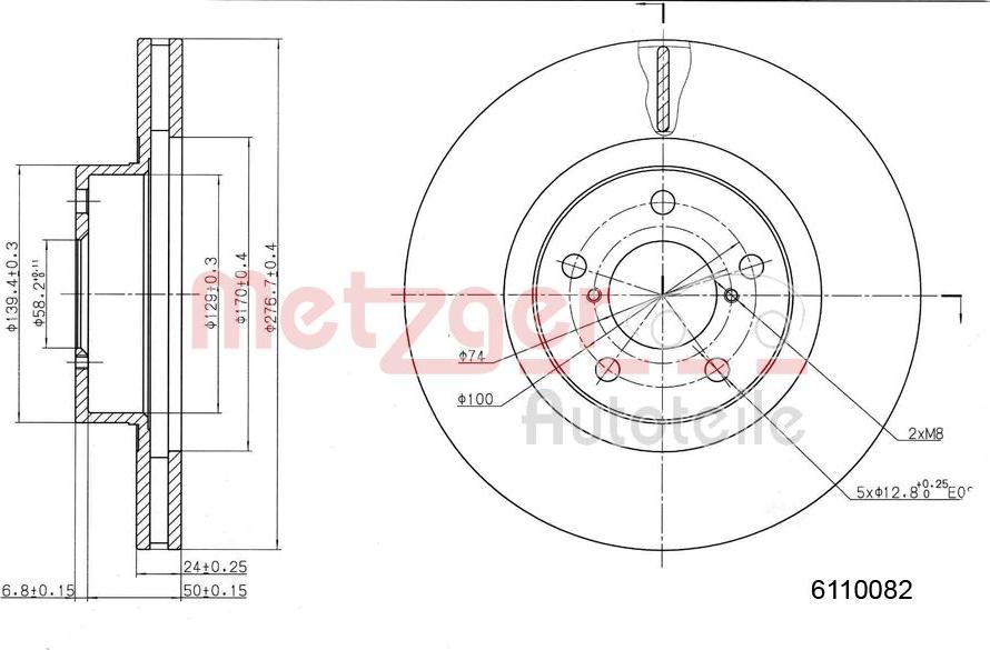 Metzger 6110082 - Discofreno autozon.pro