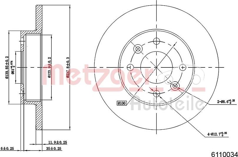 Metzger 6110034 - Discofreno autozon.pro