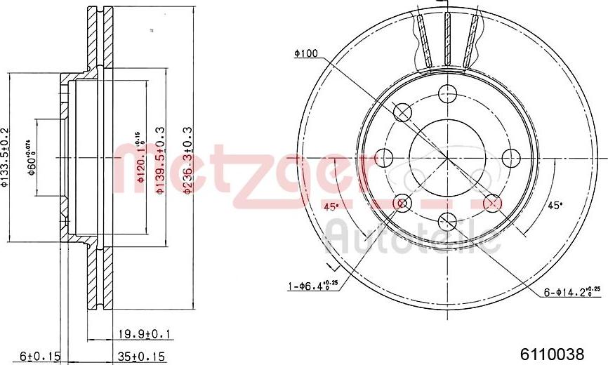 Metzger 6110038 - Discofreno autozon.pro