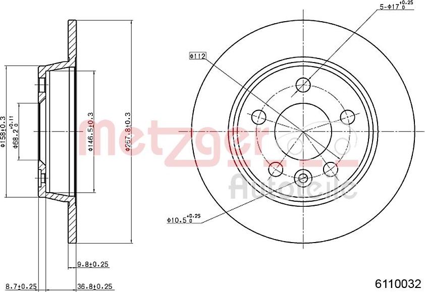 Metzger 6110032 - Discofreno autozon.pro