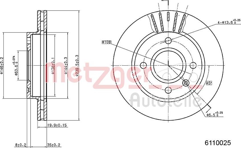 Metzger 6110025 - Discofreno autozon.pro