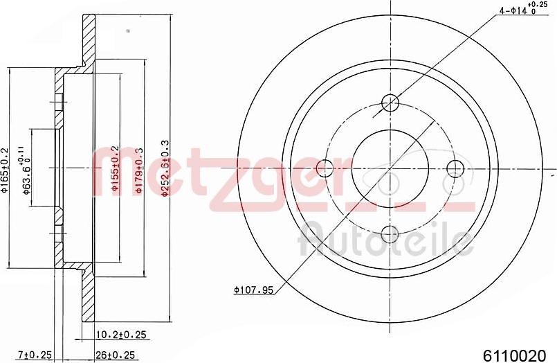 Metzger 6110020 - Discofreno autozon.pro