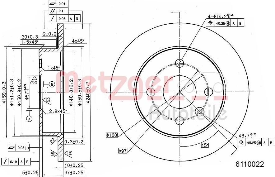 Metzger 6110022 - Discofreno autozon.pro