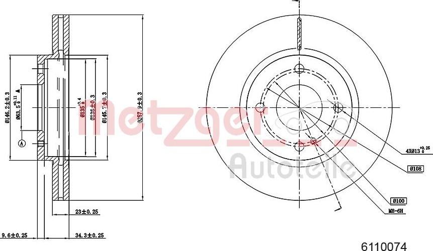 Metzger 6110074 - Discofreno autozon.pro