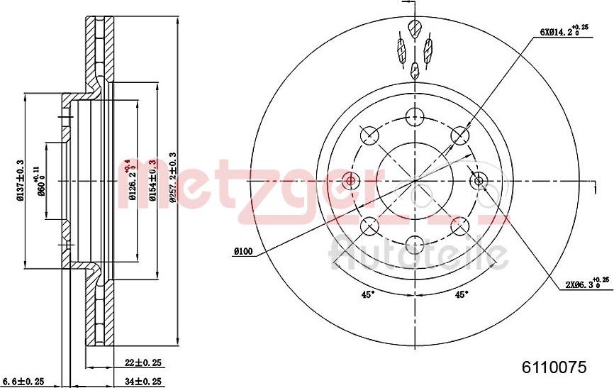 Metzger 6110075 - Discofreno autozon.pro