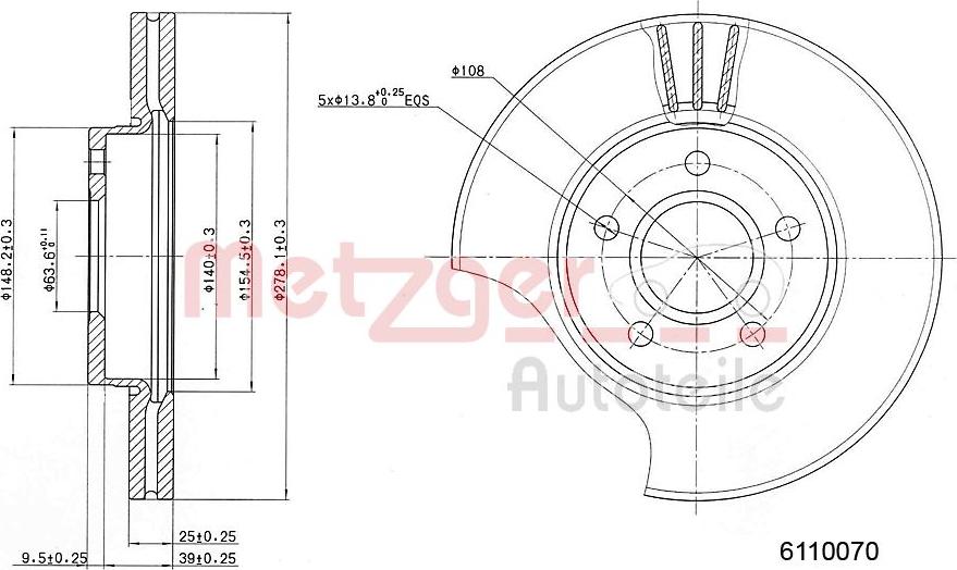 Metzger 6110070 - Discofreno autozon.pro