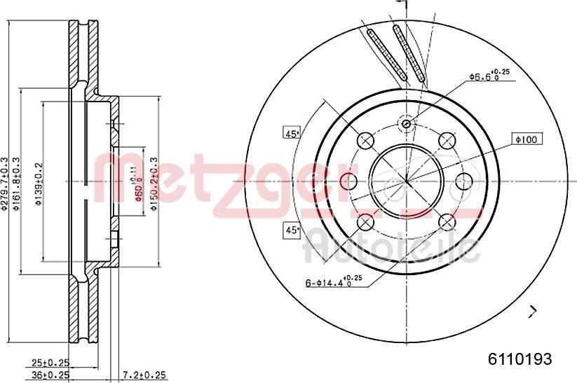 Metzger 6110193 - Discofreno autozon.pro