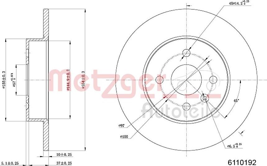 Metzger 6110192 - Discofreno autozon.pro