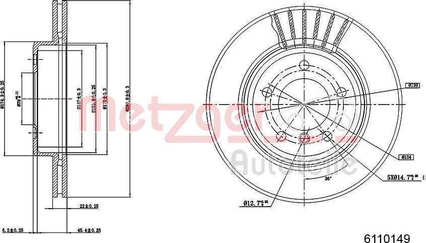 Metzger 6110149 - Discofreno autozon.pro