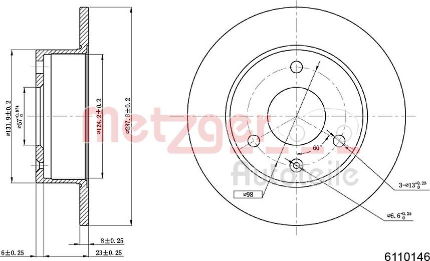 Metzger 6110146 - Discofreno autozon.pro