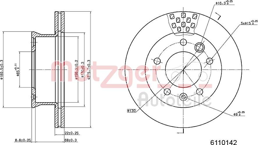 Metzger 6110142 - Discofreno autozon.pro