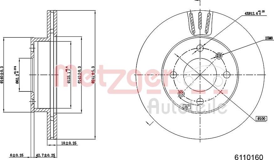 Metzger 6110160 - Discofreno autozon.pro