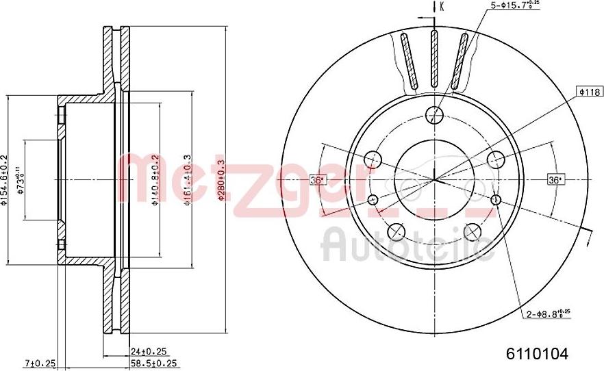 Metzger 6110104 - Discofreno autozon.pro