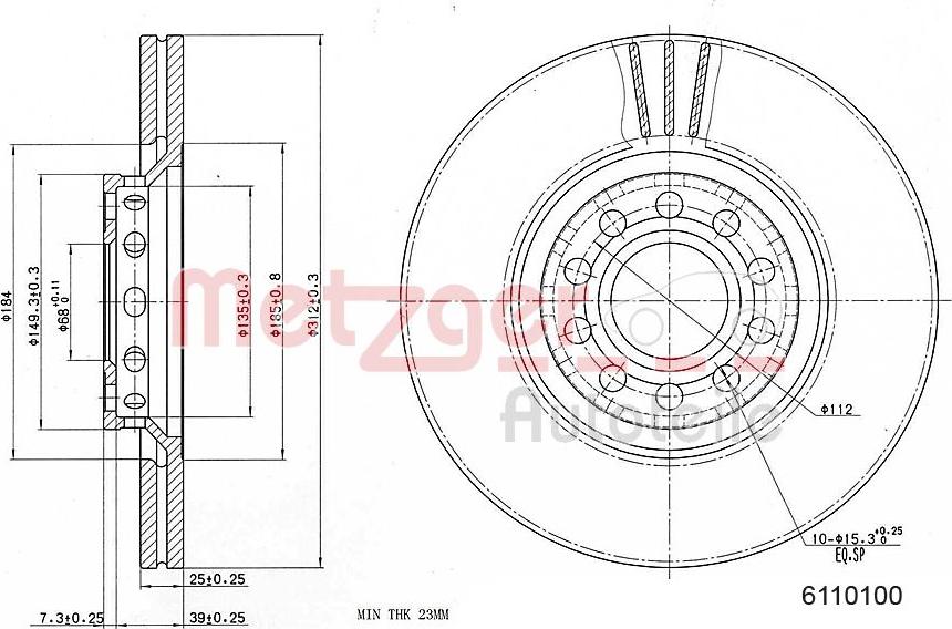 Metzger 6110100 - Discofreno autozon.pro