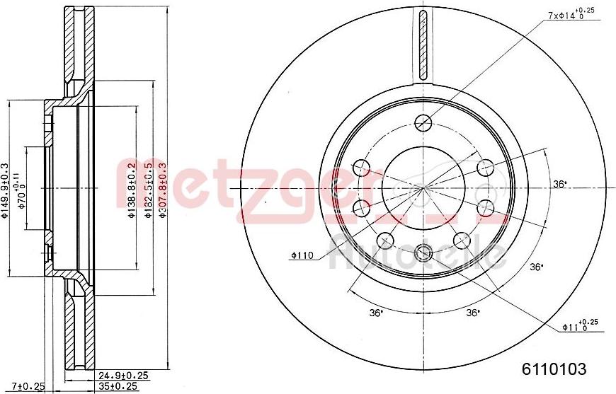 Metzger 6110103 - Discofreno autozon.pro