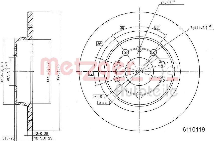 Metzger 6110119 - Discofreno autozon.pro