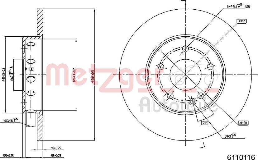 Metzger 6110116 - Discofreno autozon.pro