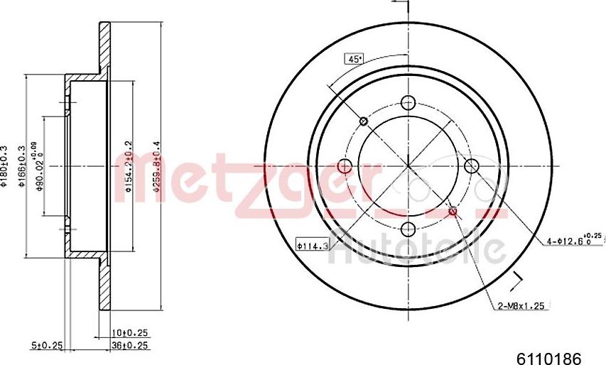 Metzger 6110186 - Discofreno autozon.pro