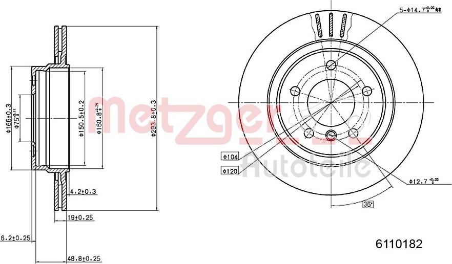 Metzger 6110182 - Discofreno autozon.pro