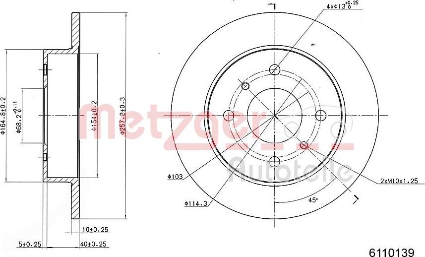 Metzger 6110139 - Discofreno autozon.pro