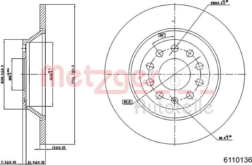 Metzger 6110136 - Discofreno autozon.pro