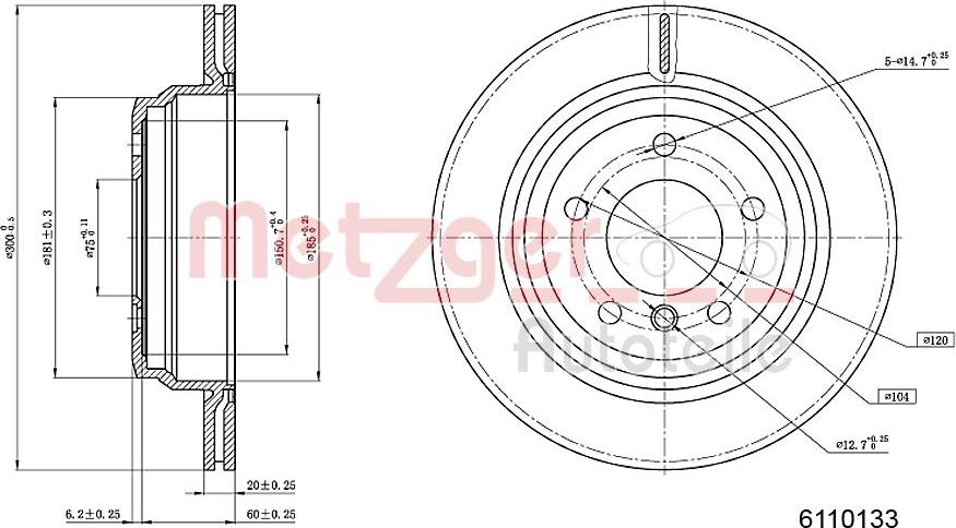 Metzger 6110133 - Discofreno autozon.pro