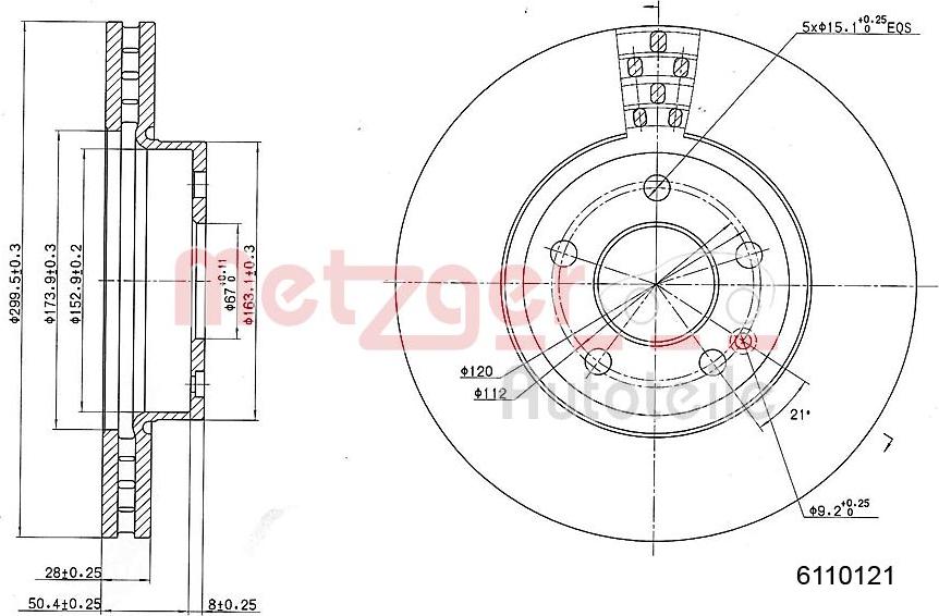 Metzger 6110121 - Discofreno autozon.pro