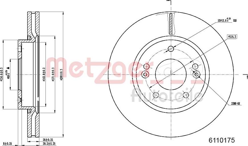 Metzger 6110175 - Discofreno autozon.pro