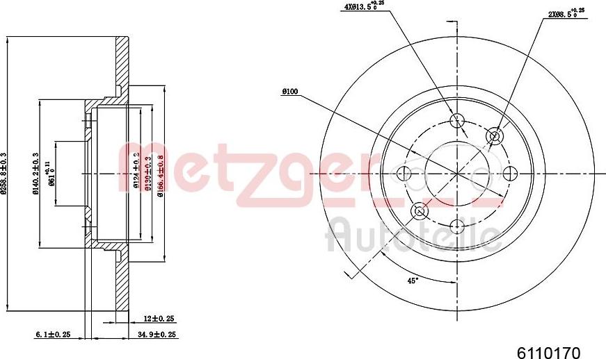 Metzger 6110170 - Discofreno autozon.pro